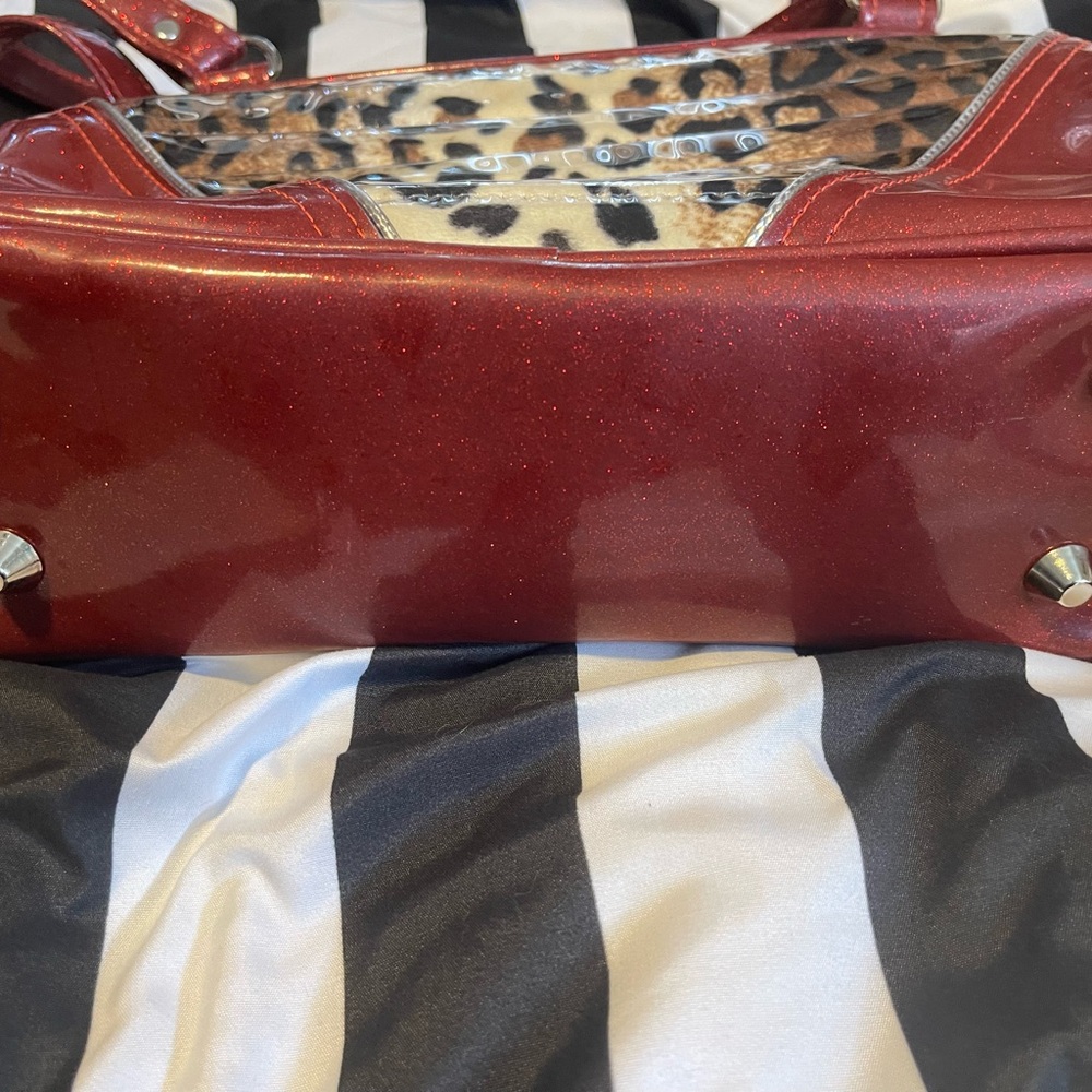 Red Glitter and Leopard Shoulder Bag - Picture 5 of 7